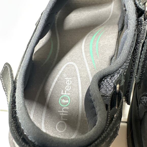 Orthofeet Gemini 566 Black Leather Orthopedic Sandals Men’s 11 2E Wide Comfort - Picture 6 of 10